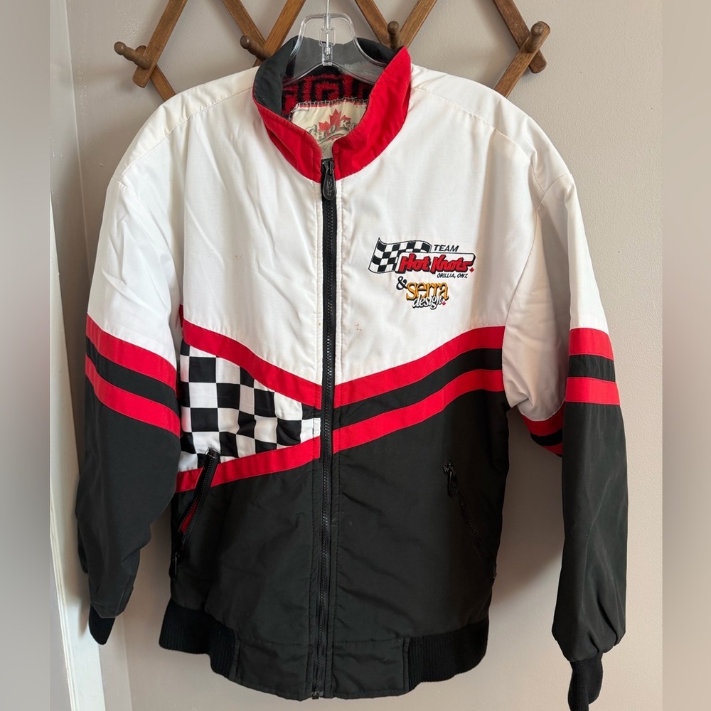 Vtg Team Hot Knots Racing Jacket Serra Design Southwestern Fleece Lined Small